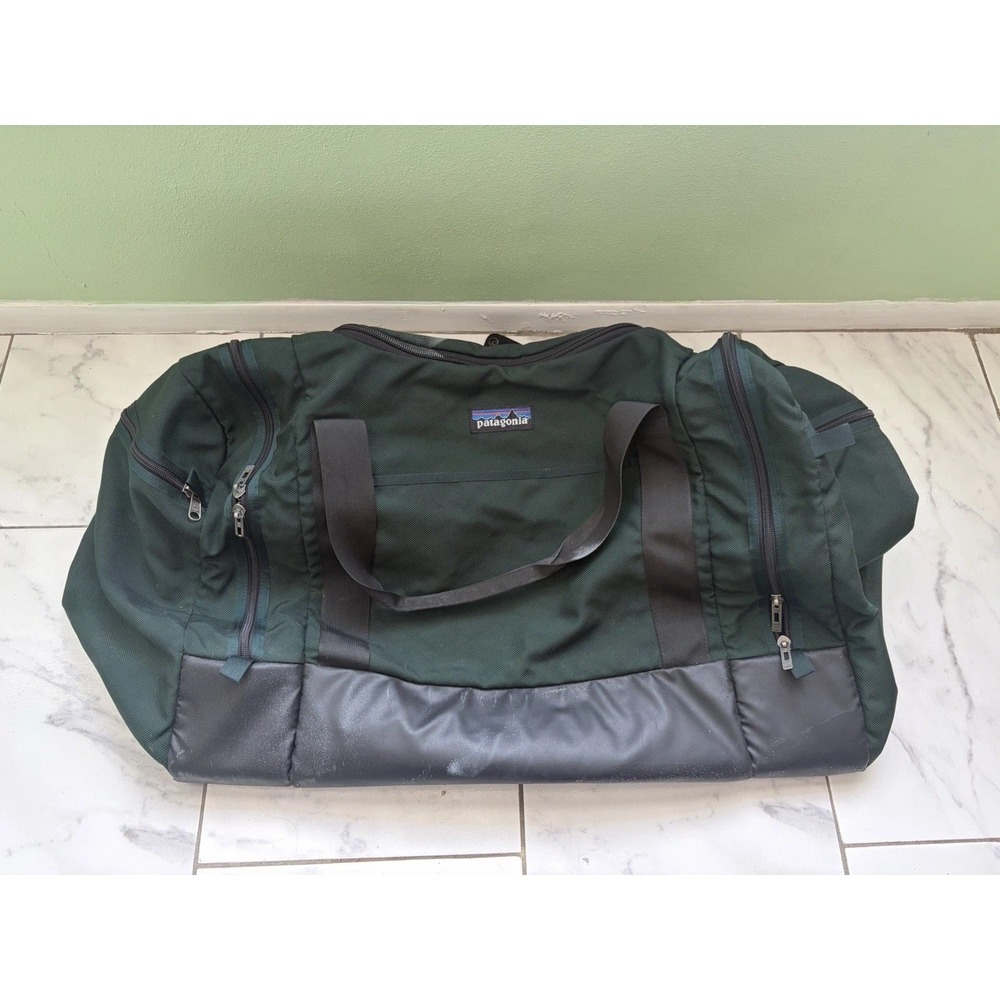 Vintage Patagonia Duffel Bag Green 90s Y2K Travel Luggage USA MADE Travel Gear